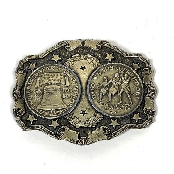 American Vintage Other - Bicentennial 1776-1976 Brass Belt Buckle, Made USA, Vintage 70s